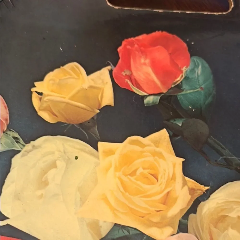 Vintage Floral Tray with Colorful Roses